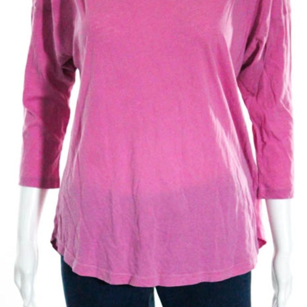 NEW Splendid Pink Cotton LS Scoop Neck Shirt S - Picture 2 of 7